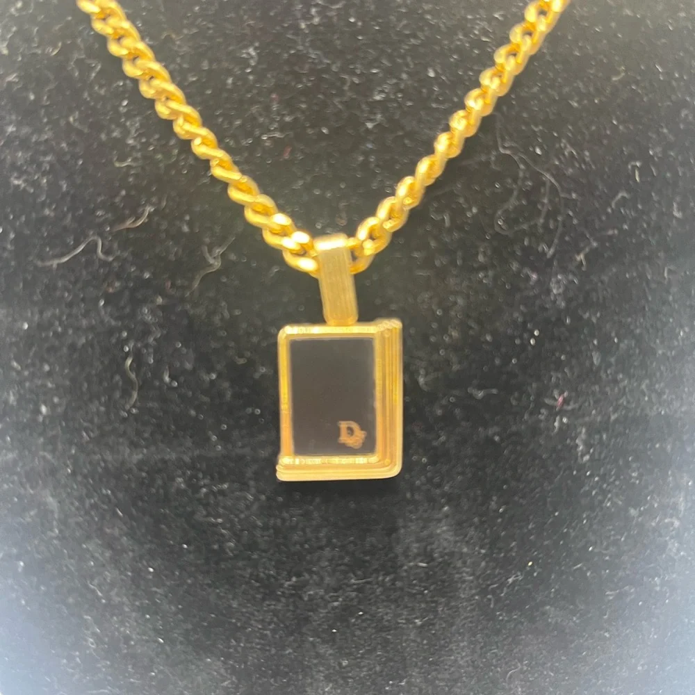 Christian Dior Logo-Pendant Chain Necklace